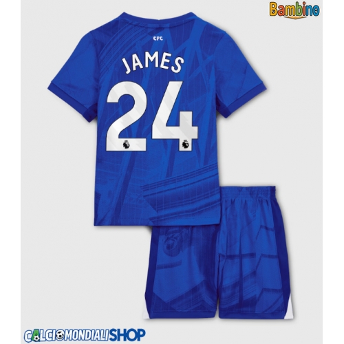 Maglie da calcio Chelsea Reece James #24 Prima Maglia Bambino 2025-26 Manica Corta + Pantaloni corti)